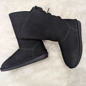 BearPaw Phylly Youth Black Suede Boots